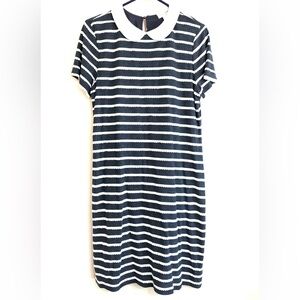 Maison Jules Navy and White Collared Dress